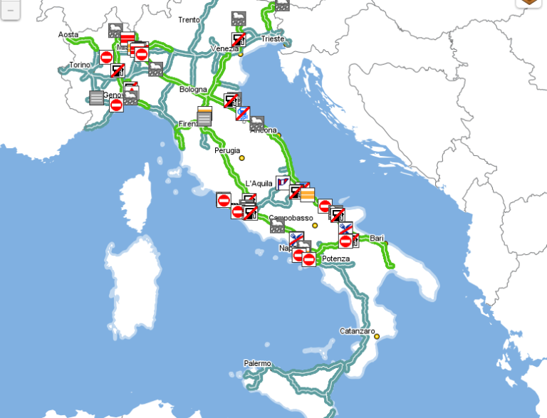 Traffico autostrade, oggi 14 Ottobre 2015, mappa situazione aggiornata: maltempo e piogge