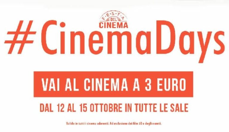 CinemaDays, 3 euro per i film al cinema ottobre 2015. Informazioni e orari