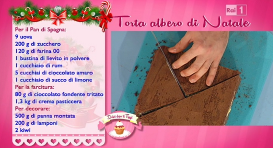 La Prova del Cuoco, Ricette natalizie di Anna Moroni: torta albero di Natale, info preparazione
