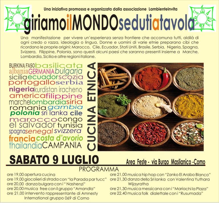 Maslianico: al via Giriamo il mondo seduti a tavola